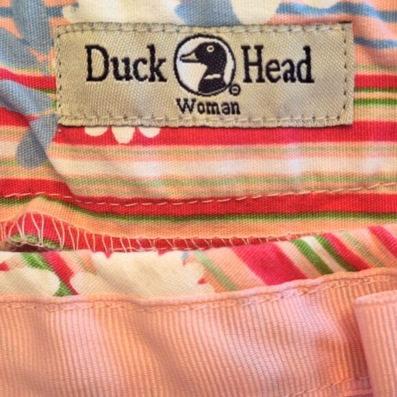 Duck Head Pink Striped Floral Daisy Stretch Skirt Women Size 20W Cotton Spandex - Picture 4 of 15
